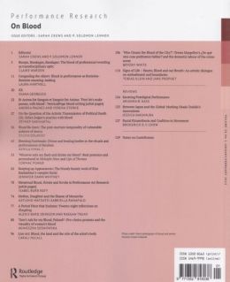 Back cover of Performance Research: Volume 28 Issue 1 - On Blood